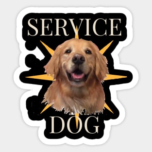 Service Dog Golden Paw Sticker